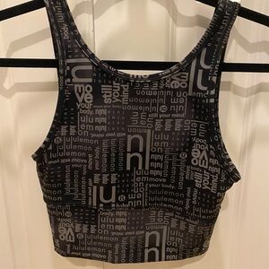 Lululemon Black and Gray Graphic Sports Bra